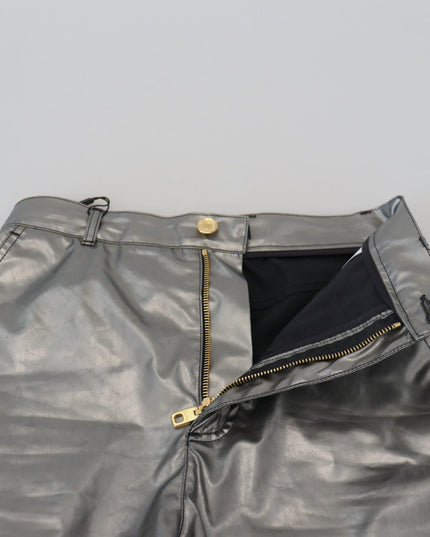 Dolce & Gabbana Metallic Silver High Waist Skinny Pants