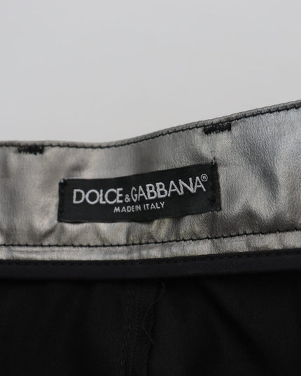 Dolce & Gabbana Metallic Silver High Waist Skinny Pants