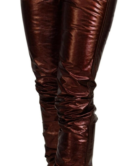 Dolce & Gabbana Metallic Bronze High Waist Skinny Jeans