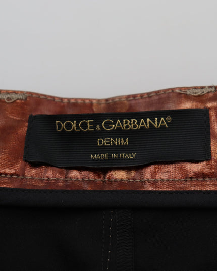 Dolce & Gabbana Metallic Bronze High Waist Skinny Jeans