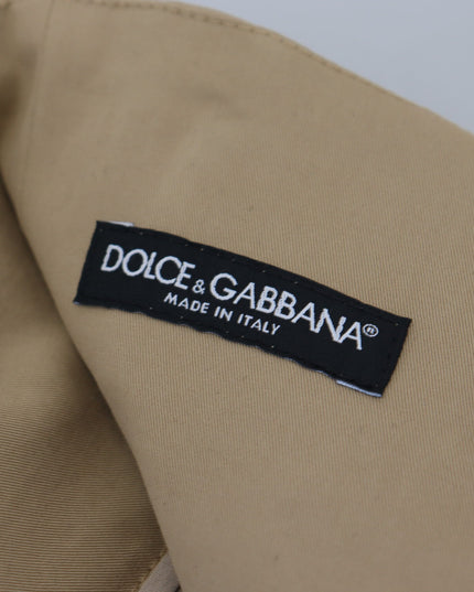 Dolce & Gabbana Brown Cotton High Waist Tapered Pants