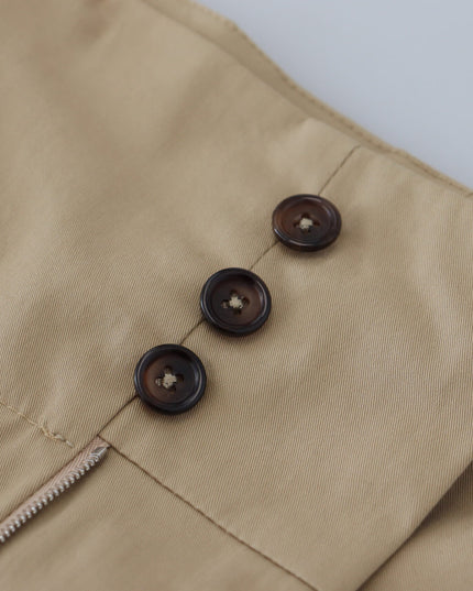 Dolce & Gabbana Brown Cotton High Waist Tapered Pants