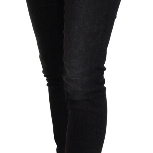 Acht Black Cotton Low Waist Slim Fit Women Casual Denim Jeans