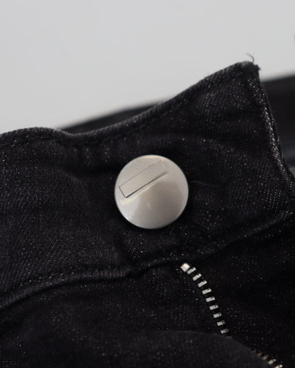 Acht Black Cotton Low Waist Slim Fit Women Casual Denim Jeans