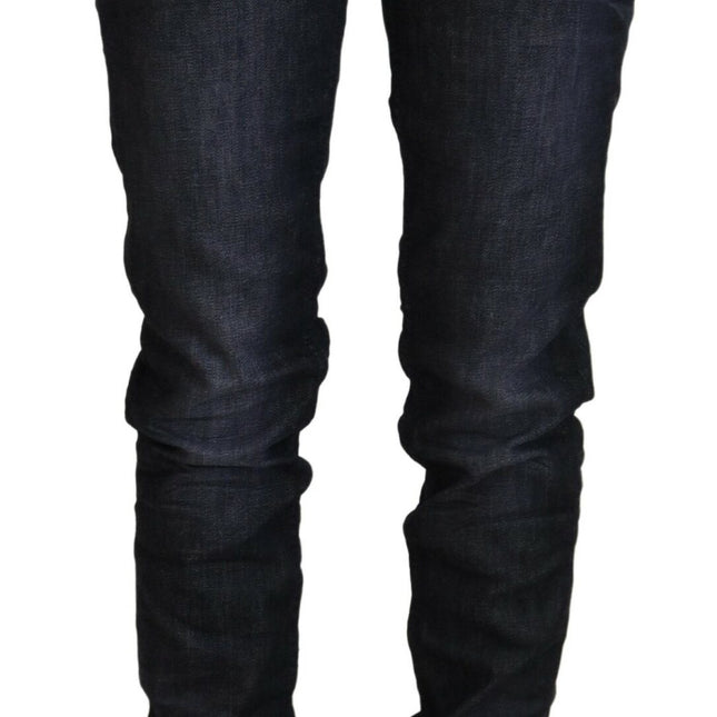 Acht Black Cotton Low Waist Slim Fit Women Casual Denim Jeans