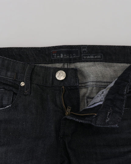 Acht Black Cotton Low Waist Slim Fit Women Casual Denim Jeans