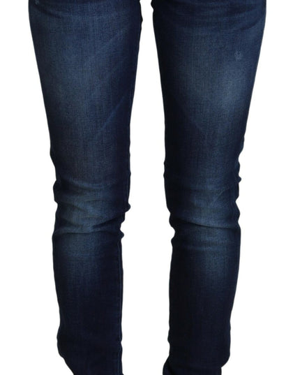 Acht Blue Cotton Low Waist Slim Fit Women Casual Denim Jeans