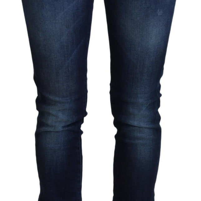 Acht Blue Cotton Low Waist Slim Fit Women Casual Denim Jeans
