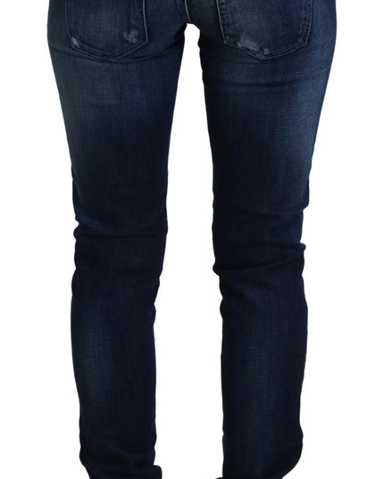 Acht Blue Cotton Low Waist Slim Fit Women Casual Denim Jeans