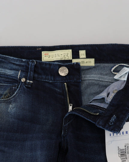 Acht Blue Cotton Low Waist Slim Fit Women Casual Denim Jeans