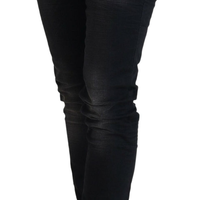Acht Black Washed Cotton Skinny Women Casual Denim Jeans