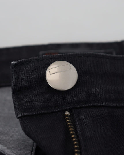 Acht Black Washed Cotton Skinny Women Casual Denim Jeans