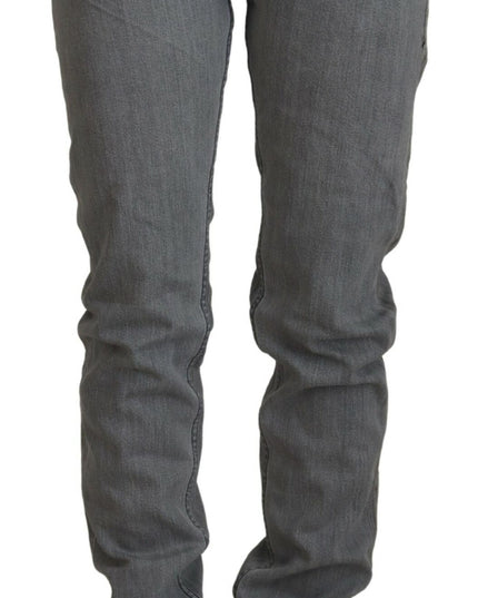 Care Label Gray Washed Cotton Skinny Women Casual Denim Jeans