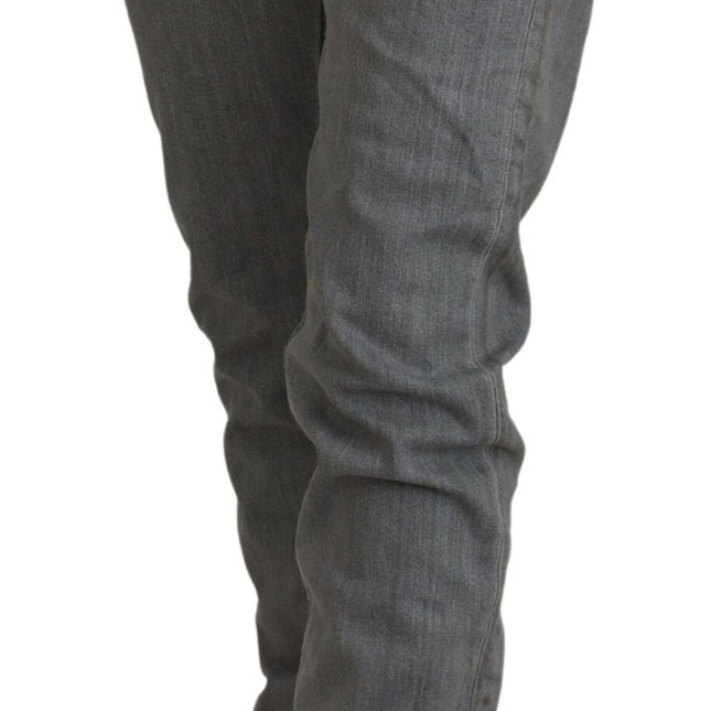 Care Label Gray Washed Cotton Skinny Women Casual Denim Jeans