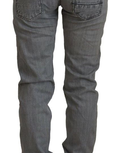 Care Label Gray Washed Cotton Skinny Women Casual Denim Jeans