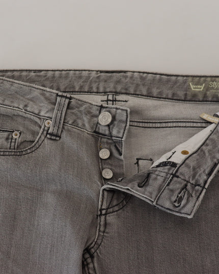 Care Label Gray Washed Cotton Skinny Women Casual Denim Jeans