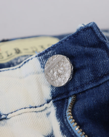 Acht White Blue Cotton Skinny Women Tattered Denim Jeans