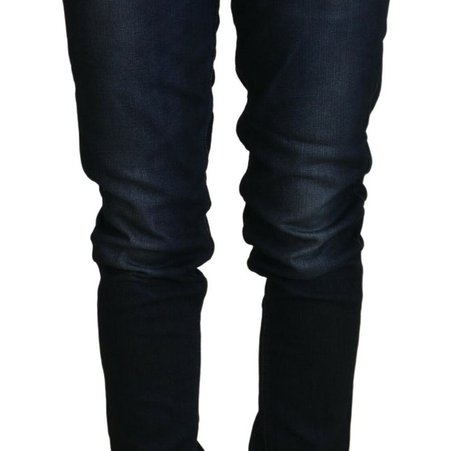 Acht Blue Cotton Skinny Low Waist Women Casual Denim Jeans