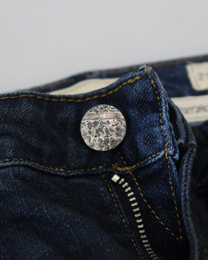 Acht Blue Cotton Skinny Low Waist Women Casual Denim Jeans