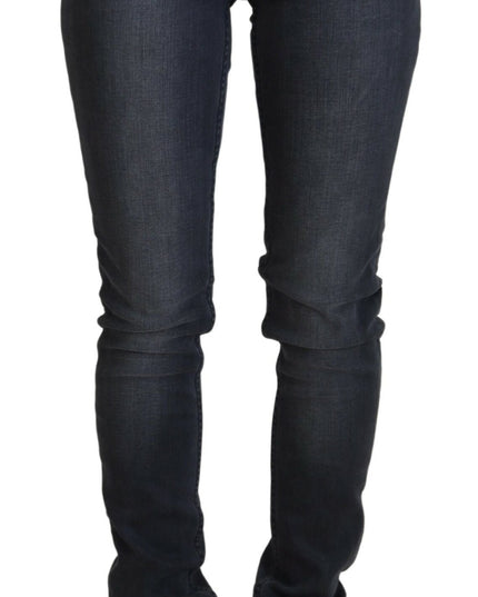 Acht Gray Cotton Skinny Low Waist Women Casual Denim Jeans