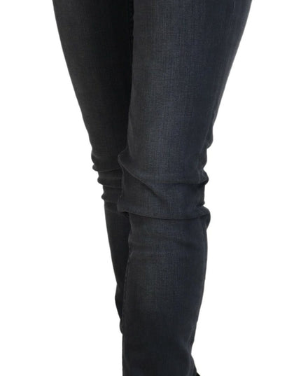 Acht Gray Cotton Skinny Low Waist Women Casual Denim Jeans