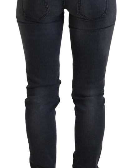 Acht Gray Cotton Skinny Low Waist Women Casual Denim Jeans