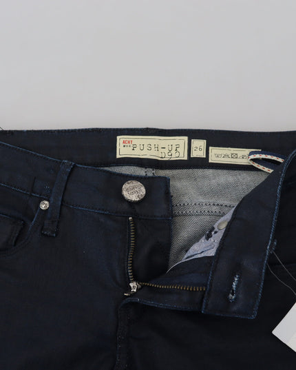 Acht Blue Cotton Skinny Low Waist Women Casual Denim Jeans