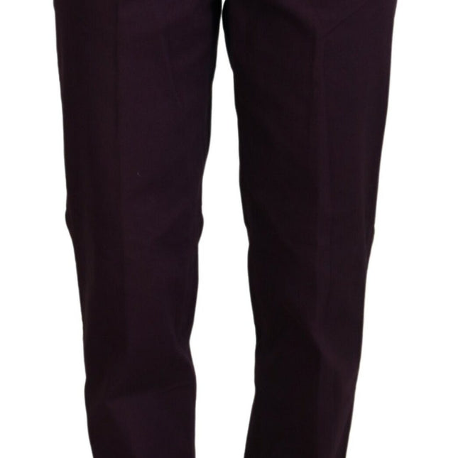 BENCIVENGA Purple Cotton Mid Waist Women Tapered Pants