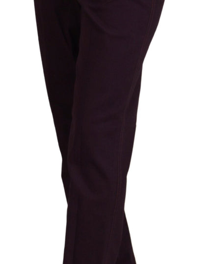 BENCIVENGA Purple Cotton Mid Waist Women Tapered Pants