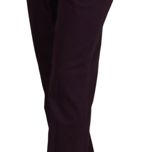 BENCIVENGA Purple Cotton Mid Waist Women Tapered Pants