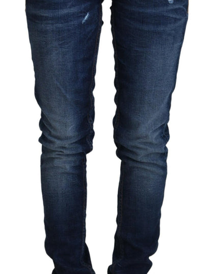 Acht Blue Washed Cotton Low Waist Women Casual  Jeans