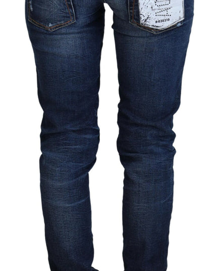 Acht Blue Washed Cotton Low Waist Women Casual  Jeans