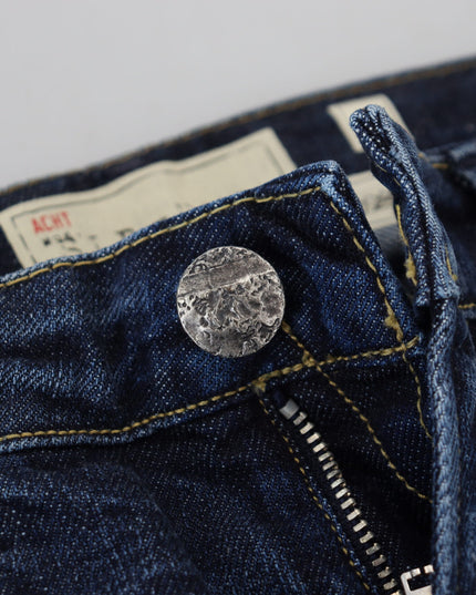 Acht Blue Washed Cotton Low Waist Women Casual  Jeans