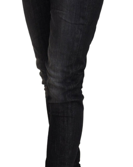 Fiorucci Black Cotton Low Waist Skinny Women Casual Jeans