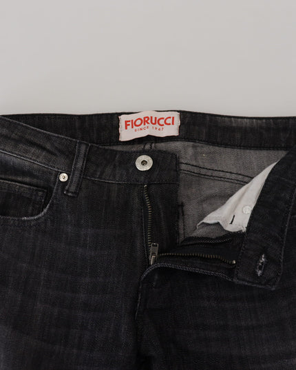 Fiorucci Black Cotton Low Waist Skinny Women Casual Jeans