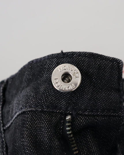 Fiorucci Black Cotton Low Waist Skinny Women Casual Jeans