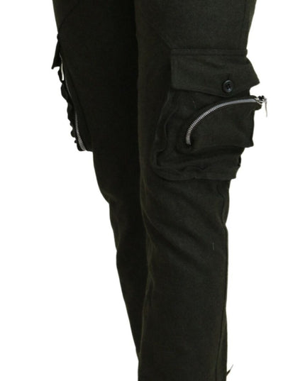 Ermanno Scervino Green Lace Up Leg Women Tapered Pants