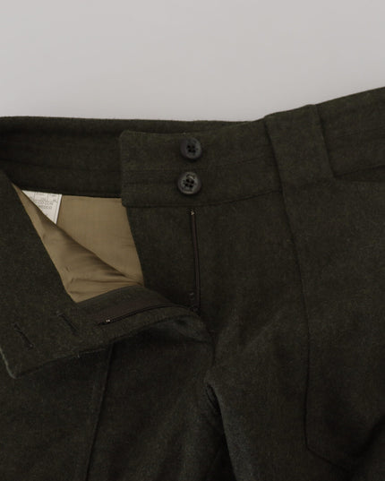 Ermanno Scervino Green Lace Up Leg Women Tapered Pants