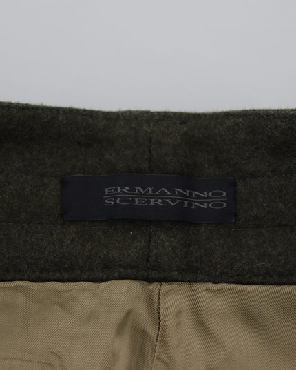 Ermanno Scervino Green Lace Up Leg Women Tapered Pants