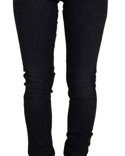Acht Black Cotton Slim Fit Women Casual Denim Jeans