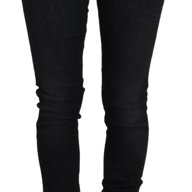 Acht Black Cotton Slim Fit Women Casual Denim Jeans
