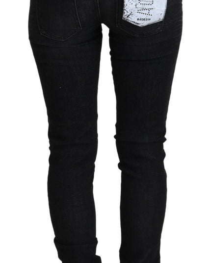 Acht Black Cotton Slim Fit Women Casual Denim Jeans