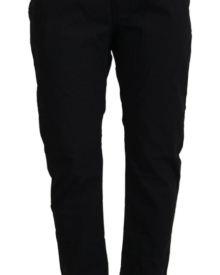 CYCLE Black Cotton Baggy High Waist Women Pants