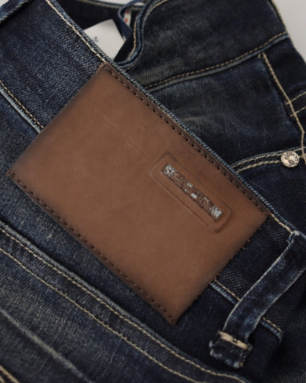 Acht Blue Washed Cotton Slim Fit Women Denim Jeans