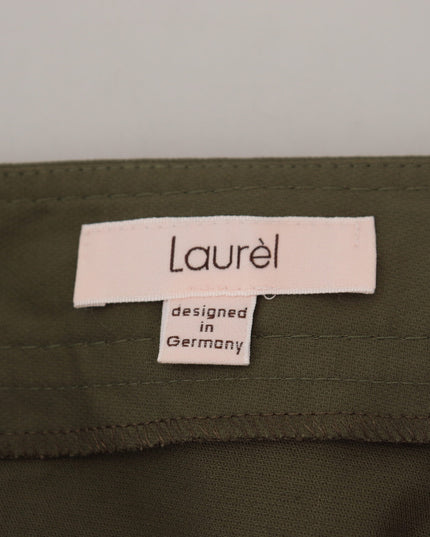LAUREL Green Cotton High Waist Women Tapered Pants