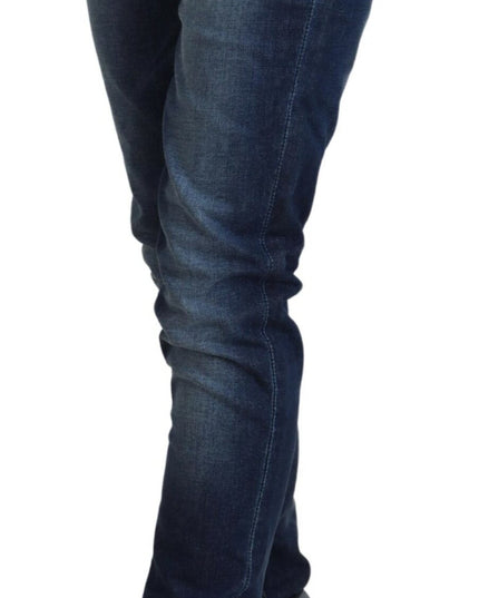 Acht Blue Washed Cotton Slim Fit Women Denim Jeans