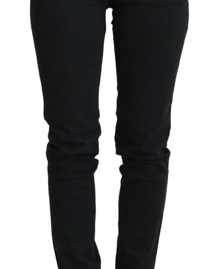 Ermanno Scervino Black Cotton Slim Fit Women Denim Jeans
