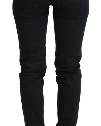 Ermanno Scervino Black Cotton Slim Fit Women Denim Jeans