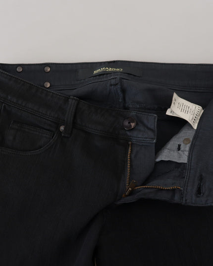 Ermanno Scervino Black Cotton Slim Fit Women Denim Jeans