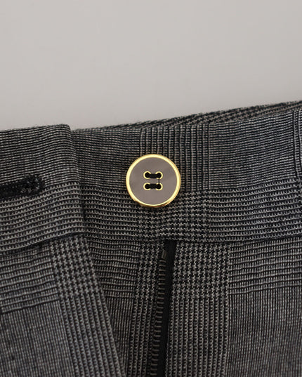 Dolce & Gabbana Gray High Waist Women Wool Pants